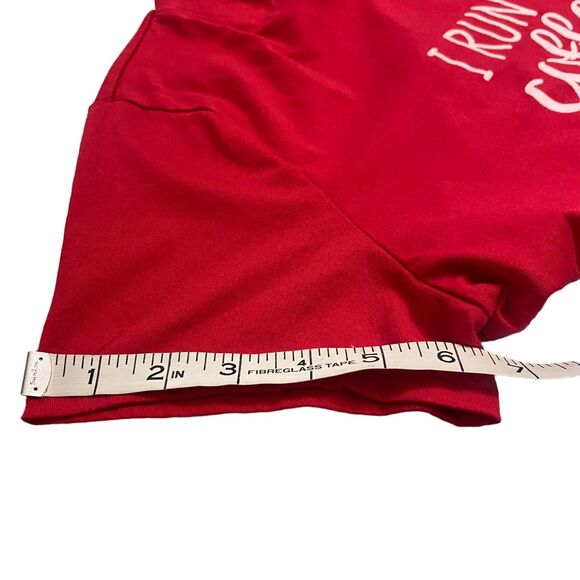 SHEIN Run on Coffee & Christmas Cheer graphic T-shirt Cropped Red Shirt Top XL - Picture 5 of 8